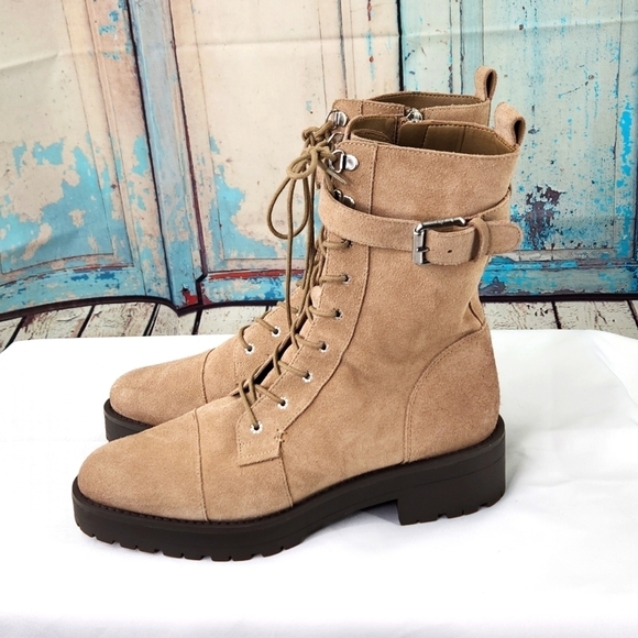 Sam Edelman Junip Combat Boot Brown suede zip - Picture 4 of 7